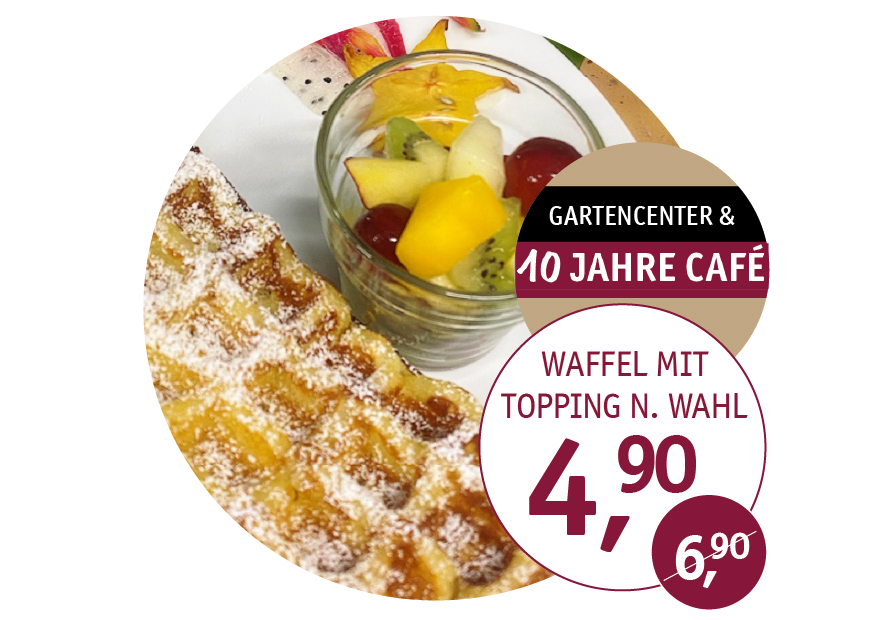 Waffel mit Fruchtsalat oder Topping Ihrer Wahl jetzt nur für 4,90 €